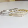 Bangle Classic Snake Crystal Open Bransolety dla kobiet marki mody biżuteria biżuteria punkowa Chunky Banles 231006