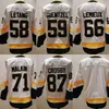 HOCKEY RETRO RETRO RETRO 71 EVGENI Malkin Jersey Man 59 Jake Guentzel 58 Kris Letang 66 Lemieux 87 Sidney Crosby Stitted Sport Team Classics Heritage Stadium Series