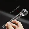 Tuyau de brûleur à mazout en verre épais et lourd 14 cm 30 mm en forme de compte-gouttes en forme de tube transparent Tuyau d'huile en verre épais Pipes à fumer Support Ajouter le logo du client