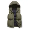 Mäns västar Autumn Men Solid Vest Jacket Varma herrarnas ytterkläder Waistcoat Casual Vests Hooded Jacket Mäns ärmlösa jackor plus storlek 7xl 231005