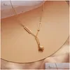 Collane con ciondolo G D Trendy Acciaio al titanio Nappa Minimalista Lariat Stella a otto punte Collana placcata color oro per gioielli da donna D Otj5T