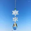 Jewelry Pouches Christmas Double Layer Snowflake Crystal Light Pendant Tree Decoration Gift Accessories