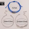 Anklets Huatang Beach Leisure Style Gravel Beaded Shell Fötter Kedja Blue Women's Decoration Party Outdoor