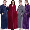 Femmes hiver Extra Long épais chaud Robe de bain grande taille fermeture éclair luxe flanelle Peignoir enceinte Peignoir hommes corail polaire Robes218J