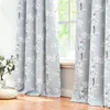 Cortina flor macia/cinza cortinas para quarto 84 Polegada comprimento floral impresso painéis blackout decoração da sala de estar