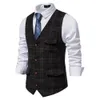 Kamizelki męskie vintage kombinezon męski kamizelka brytyjska styl plus rozmiar górny garnitur 231005