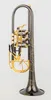 Döner Valf Tip Kalitesi BB Trompet B Düz Pirinç Siyah Nikel Altın Profesyonel Trompet Müzik Aletleri Deri Kılıf
