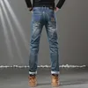 Nuovi JEANS Pantaloni pantaloni Pantaloni da uomo Stretch Autunno inverno DDicon Jeans aderenti ricamati pantaloni di cotone lavati dritti business casual CQ8601