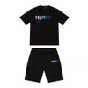 2022Men's Trapstar Nowa koszulka krótkie strój z krótkim rękawem Chenille Discovery Black Cotton Print London Streetwear XS-3XL234A