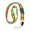 Chains Green Yellow Red Lanyard Key Chain Neck Strap Necklace ID Card Badge Holder Lanyards Mobile Phone 12pcs/lot