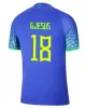 2023 Maglie da calcio Camiseta de futbol Paqueta Brasile Neres Coutinho Shirt da calcio Jesus Marcelo Casemiro Brasil Maillots da uomo da calcio Kit per bambini