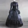 Halloween Classic Gothic Victorian Period Masquerade Party Dress Autumn Long Sleeve European Court Princess historical Ball Gown 4281U