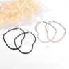 Boucles d'oreilles cerceaux 1-4 paires hypoallergéniques en acier inoxydable grand coeur ensemble pour les femmes hommes filles argent / noir / or / rose or