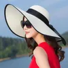 Summer Straw Visor Hat Wide Brim Uv Protection Beach Women Sun Hats Floppy Shade Bowknot Folding Panama Cap299k