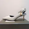 Luxury Elegant Denim Padlock Pointy Naked Sandal Cut-Outs metal carved heel dove grey Round Toes Heel Dress Shoes Designer Ankle Strap Pumps