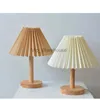 Lampes de table Vintage corée atmosphère lampe de bureau nordique en bois massif chambre chevet décor lampe de Table télécommande réglable LED veilleuse YQ231006