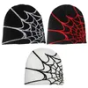 BeanieSkull Caps Gebreide muts Y2K Beanie Spider Web Hat Y2K Skullies Beanie Baggy Slouchy Beanie Cap Skull cap Spider Web Beanie Hat 231006