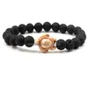 Charm-Armbänder Naturstein 8 mm schwarze Lavaperlen Schildkröte Charms Armband ätherisches Öl pro Diffusor Stretch Yoga Schmuck Drop Deliv Dhlm0