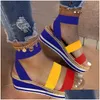 Sandaler Summer Women Wedges Platform Ladies Shoes Candy Color Casu