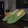 Scarpe eleganti Mocassini da uomo in vera pelle Zapatos De Hombre Abiti da cerimonia Uomo Business Casual Verde Arancione Mocassino Sneakers Appartamenti 231006
