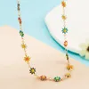 Chokers Flower Daisy Cavicle Naszyjnik dla kobiet dziewcząt w stylu koreański Sweet Short Choker Oświadczenie ślubne bransoletka biżuterii 231006