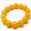 Intera vendita al dettaglio 10-16MM Braccialetti di giada gialla naturale Bead Refill Gemma Lucky Stretch Bracciale elastico Gioielli di moda Women255o