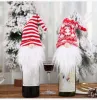 Nuove decorazioni natalizie copertura del vino decorazione della bottiglia di vino cappello lavorato a maglia foresta vecchio vino set bambola senza volto DHL