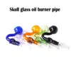 Bent Skull Glass Oil Burner Pipe 10mm 14mm 18mm Male Female Joint Smoking Banger Nail oil Pipe for Dab Rig Water Bong Cheapest