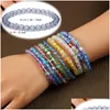 Braccialetti con ciondoli Sirena Cristallo di vetro Pietra di luna Filo Mticolor Labradorite Pietra Bracciale con perline Bracciale fatto a mano Regali Gioielli Dro Dhtgm