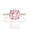 Anillo de diamantes de zafiro rosa de oro rosa de 18k, anillos de boda de fiesta de Plata de Ley 925 para mujer, joyería fina 274Q