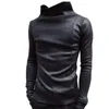 Men's T Shirts Men Thick Warm Turtleneck Punk Style T-Shirt Autumn Winter Korean Nightclubs Slim Long Sleeve Male Black Tees