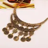 Łańcuchy lzhlq vintage puste rzeźbiony naszyjnik wielowarstwowy geometryczny moneta moneta mody mody metalowa marka biżuterii akcesoria biżuterii