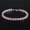 Mode Multicolore Diamant Tennis Bracelet Designer pour Femme Or 18 Carats AAA Zircone Cubique Cuivre Argent Bracelets Femmes Fiançailles Mariage Bijoux De Luxe