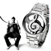 Montres-bracelets 2022 Mode et décontracté Note de musique Notation Montre en acier inoxydable Montre-bracelet pour hommes Femmes Argent Watches187G