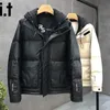Men s Down Parkas Winter Casual Duck Hooded Jackets Solid Black Puffer Coats Outwear Thick Windproof Man Top Clothing 231005