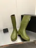 Fashion Ladies Rain Boots Season Proof Water Women's Knee Boot Medium Tube Thick Bottom Chimney British Style Martin Shoes Size 35-41