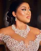 Oct Arvic 2023 Aso Ebi Plus Size Ivory Mermaid Wedding Dress for Bride Beded Beded Bridal Vrids Dronses Zj044 ES