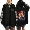 Sweats à capuche pour hommes Anime Jujutsu Kaisen Zip Up Gojo Satoru Vestes à glissière Hip Hop Sweats à capuche unisexe Harajuku Streetwear Y2k Vêtements