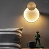 Настенный светильник в скандинавском стиле, круглый мрамор, светодиодный современный простой латунь/железо, креативный светильник для гостиной, спальни, коридора, прохода, бра