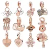 Pendentifs en argent sterling 925 lettres de maman roses coeurs mère et fille bière attrape-rêves charme fit pandorabracelet bijoux à bricoler soi-même316Z