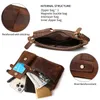 Waist Bags Vintage Leather Waist Bag Fanny Pack for Men Women Hip Bum Bag Belt Slim Chest Bags Cell Phone Purse Wallet Crossbody Sling Pou 231006