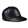 Ball Caps Arrival Men Genuine Sheepskin Baseball Cap Brand Casual Real Leather Snapback Male Father's Hats Adjustable