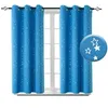 Curtain Double Curtains Room Divider Cloth Star 100x115cm Window Study Bedroom Blue Balcony Long Shower Liner 78