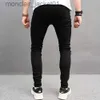 Men's Jeans NEW Men Streetwear Ripped Patch Stylish Jeans Trousers Male Casual Slim Pencil Denim Pants J231006