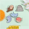 Pins Broschen Tier Emaille Pin Walhai Katze Oktopus Abzeichen Hüte Rucksäcke Benutzerdefinierte Frauen Accessoires Geschenke für Kinder Großhandel