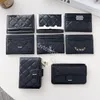 Designer Wallet lettre CH NOIR Titulaire de la carte dames porte-monnaie Flap cuir de vachette Portefeuilles en cuir uni sac à main de luxe Sacs d'enveloppe marque Titulaires de cartes en gros