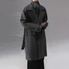 Misto lana da uomo IEFB Trend Cappotto lungo di lana da uomo Moda falso in due pezzi Personalità maschile Autunno Inverno Abbigliamento 2023 Cappotto di lana 9C2585 231005