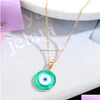 Pendentif Colliers Blooming Colorf Turc Bleu Mauvais Oeil Collier Pour Femmes Nouveau À La Mode Chanceux Clavicule Chaîne Collier Bijoux Dr Dhgarden Dhn42