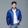 Męska puch Parkas Winter Męska kurtka Ultra Light Down Jacket Men Men Windbreaker Feather Man Man Lekka przenośna ciepła płaszcz 231005