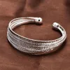 Luckyshine 6PCS Special Shine 925 Sterling Silver Open Adathable Bangles Russia Austian